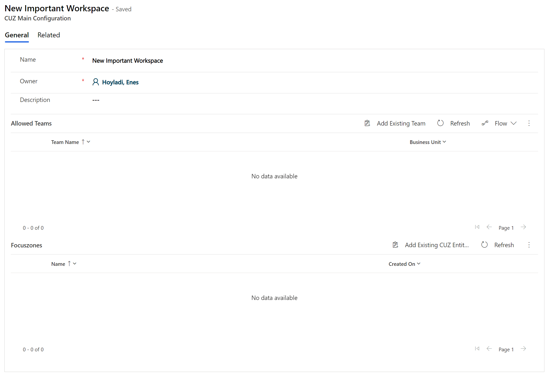 Workspace after save